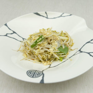 Germogli di soia saltati con baccalà